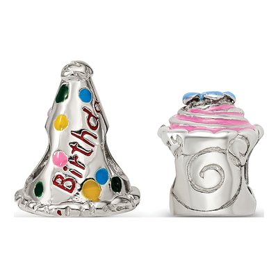 Sterling Silver Happy Birthday Set Bead – view 3