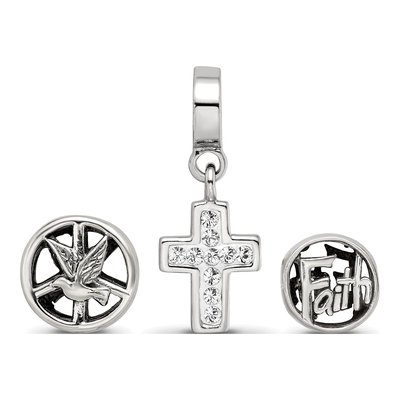 Sterling Silver Reflections Religious Bead Set of 3 – view 3