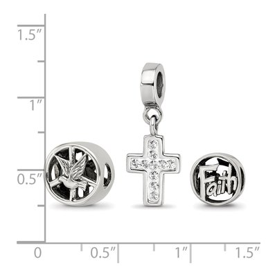 Sterling Silver Reflections Religious Bead Set of 3 – view 5