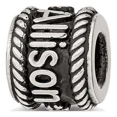 Sterling Silver Personalized Rope Flower Bead