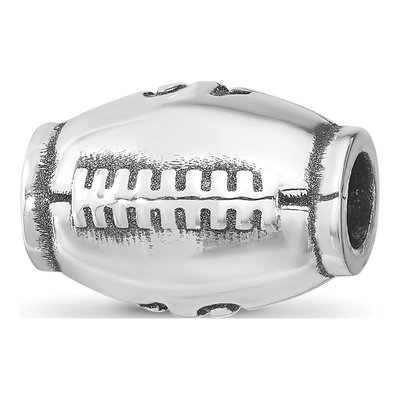Sterling Silver Personalized Football Bead – view 3