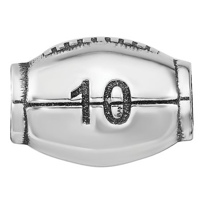 Sterling Silver Personalized Football Bead – view 4