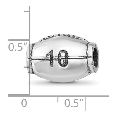 Sterling Silver Personalized Football Bead – view 5