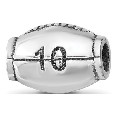 Sterling Silver Personalized Football Bead
