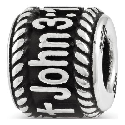 Sterling Silver Personalized Cross Bead