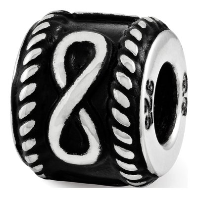 Sterling Silver Personalized Rope Infinity Bead – view 4