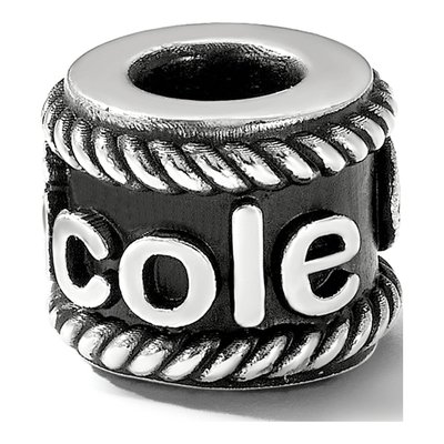 Sterling Silver Personalized Rope Infinity Bead – view 6