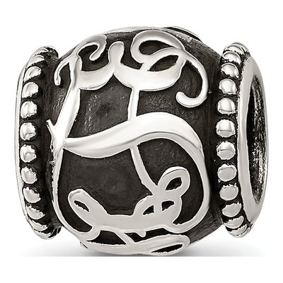 Sterling Silver Personalized Monogram Bead