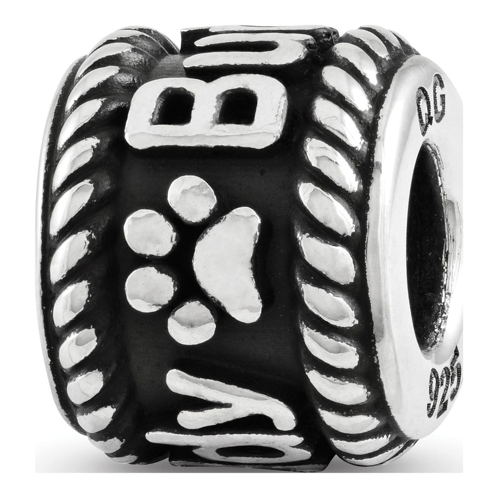 Sterling Silver Personalized Paw Print Bead