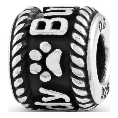 Sterling Silver Personalized Paw Print Bead
