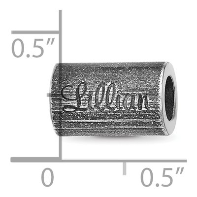 Sterling Silver Oxidized Personalized Cylinder Bead – view 3