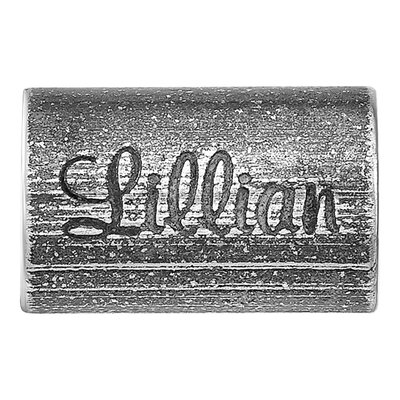 Sterling Silver Oxidized Personalized Cylinder Bead – view 4
