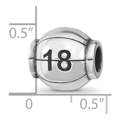 Sterling Silver Personalized Basketball Bead – view 3