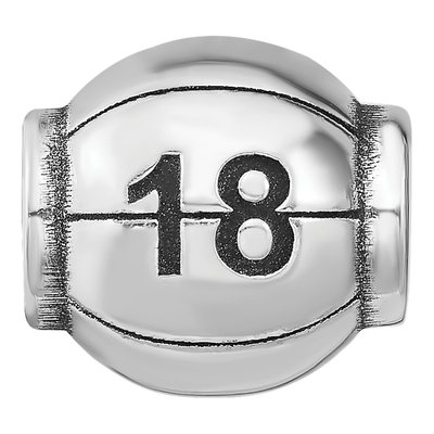 Sterling Silver Personalized Basketball Bead – view 4