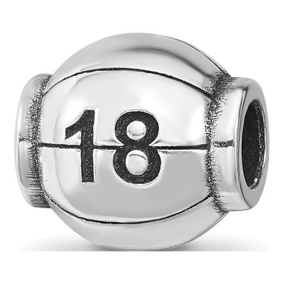 Sterling Silver Personalized Basketball Bead