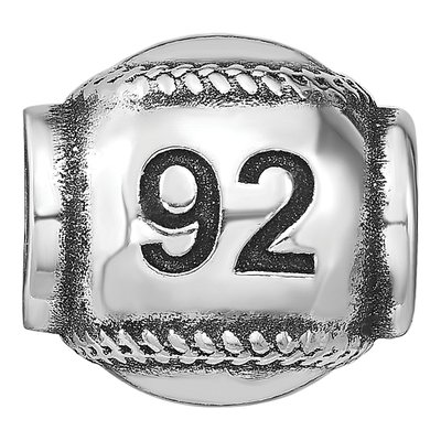 Sterling Silver Personalized Baseball Bead – view 4