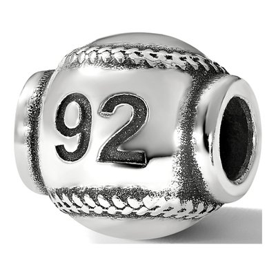 Sterling Silver Personalized Baseball Bead – view 6