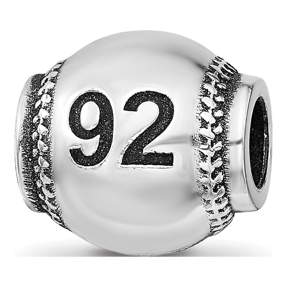Sterling Silver Personalized Baseball Bead