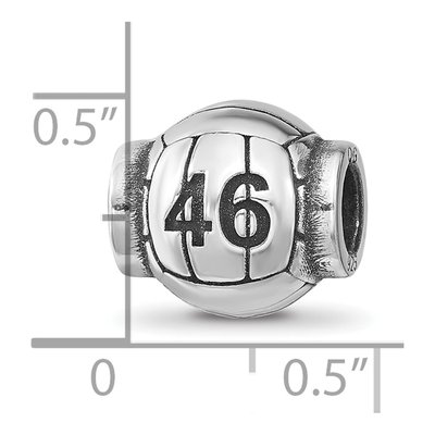 Sterling Silver Personalized Volleyball Bead – view 3