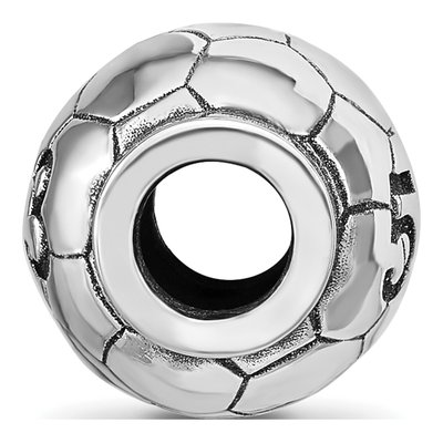 Sterling Silver Personalized Soccer Ball Bead – view 2