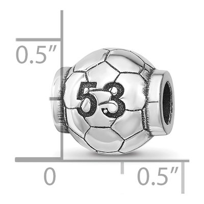 Sterling Silver Personalized Soccer Ball Bead – view 3