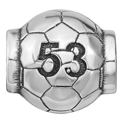 Sterling Silver Personalized Soccer Ball Bead – view 4