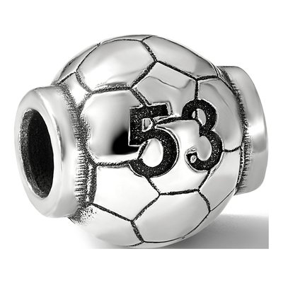 Sterling Silver Personalized Soccer Ball Bead – view 5