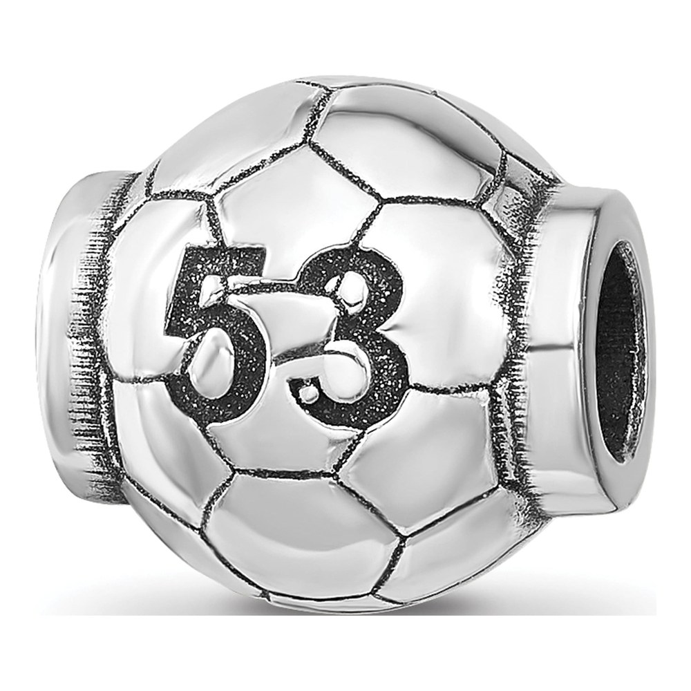 Sterling Silver Personalized Soccer Ball Bead