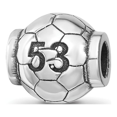 Sterling Silver Personalized Soccer Ball Bead