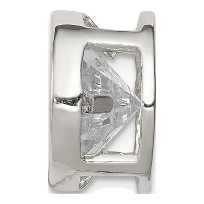 Sterling Silver CZ Round Slide Pendant – view 3