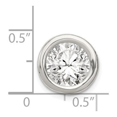 Sterling Silver CZ Round Slide Pendant – view 4