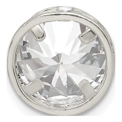 Sterling Silver CZ Round Slide Pendant – view 5