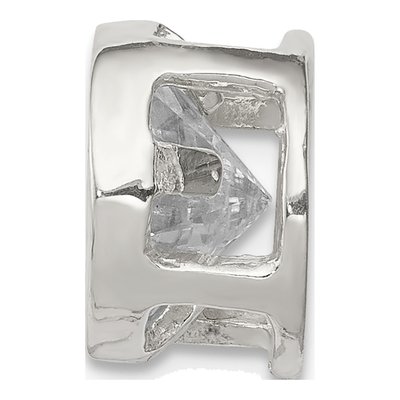 Sterling Silver CZ Round Slide Pendant – view 3