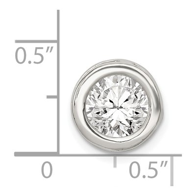Sterling Silver CZ Round Slide Pendant – view 4