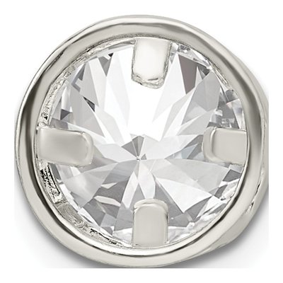 Sterling Silver CZ Round Slide Pendant – view 5
