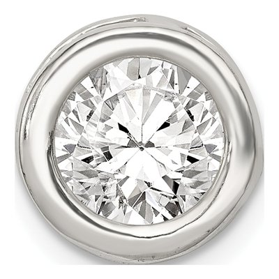 Sterling Silver CZ Round Slide Pendant