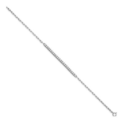 Sterling Silver CZ Paperclip Link Bracelet – view 3