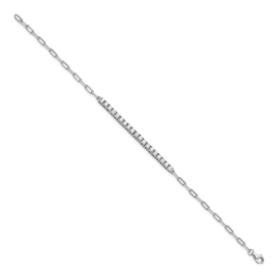 Sterling Silver CZ Paperclip Bracelet – view 2