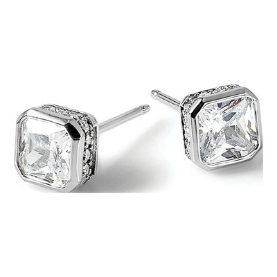 Sterling Silver 5mm CZ Square Stud Earrings – view 6