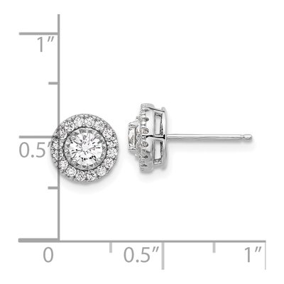 Sterling Silver 4mm Round CZ Cluster Button Stud Earrings – view 5