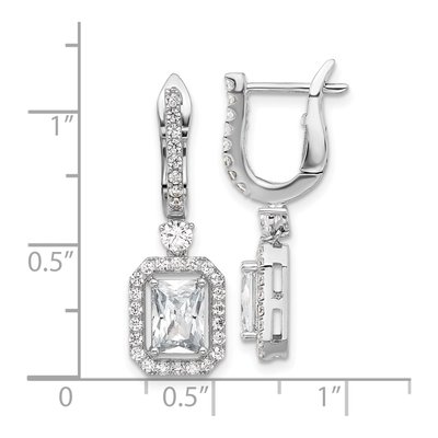 Sterling Silver 28mm CZ Huggie Hoop Earrings – view 4