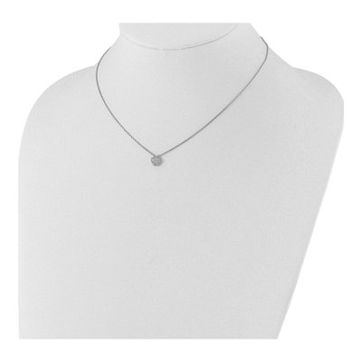 Sterling Silver CZ Pave Heart Pendant Necklace – view 4