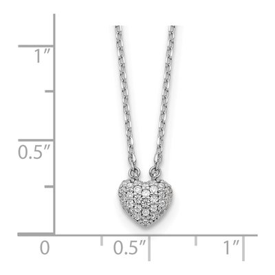 Sterling Silver CZ Pave Heart Pendant Necklace – view 5