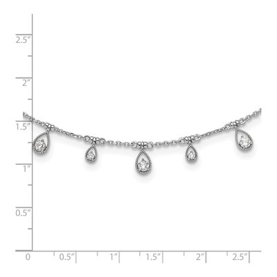 Sterling Silver CZ Teardrop Station Necklace – view 5