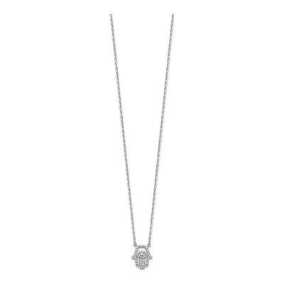 Sterling Silver CZ Chamseh Necklace – view 3