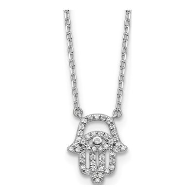 Sterling Silver CZ Chamseh Necklace