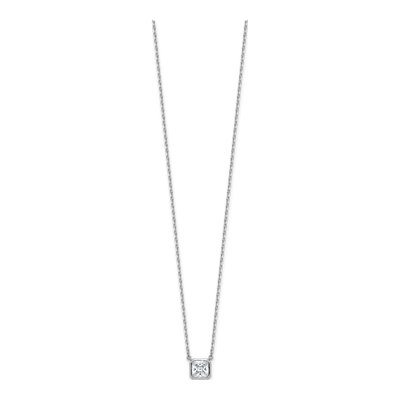 Sterling Silver CZ Square Necklace – view 3