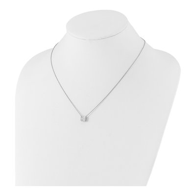 Sterling Silver CZ Square Necklace – view 5