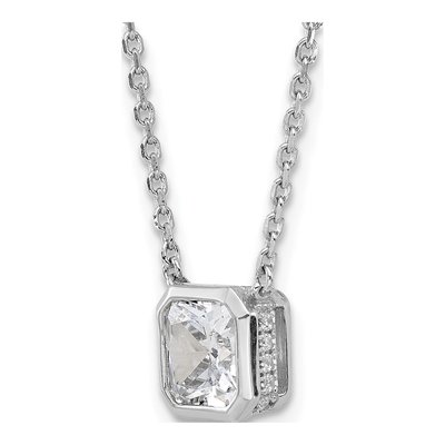 Sterling Silver CZ Square Necklace – view 6