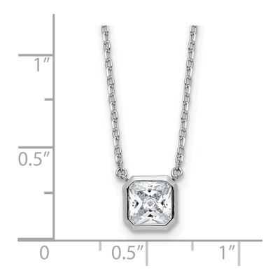 Sterling Silver CZ Square Necklace – view 7